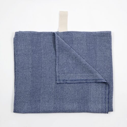 KOOS towel big dark blue fishbone4