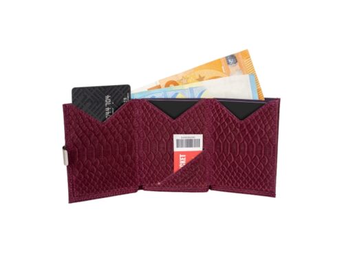 large dame kortholder lommebok lilla skinn1